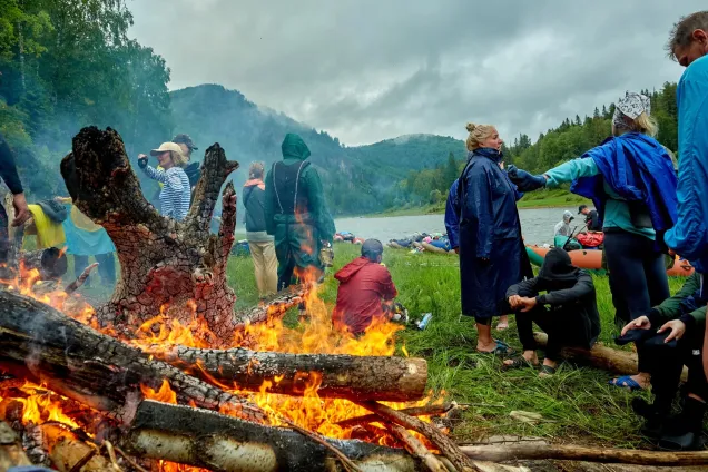 Днёвка на острове с походной баней